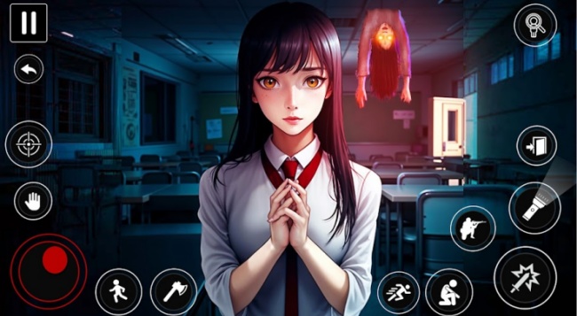 恐怖动漫女学生游戏截图1