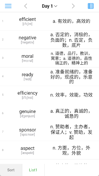 List背单词