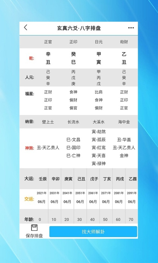 玄真六爻排盘截图2