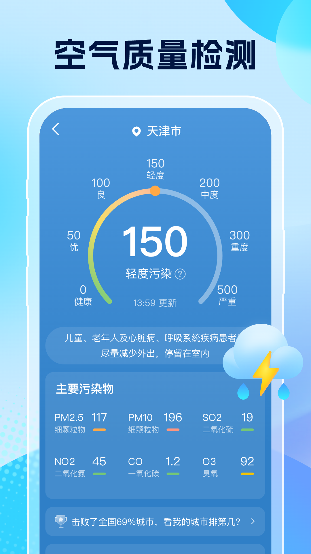 雨意天气截图0