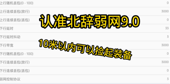 北辞弱网最新参数
